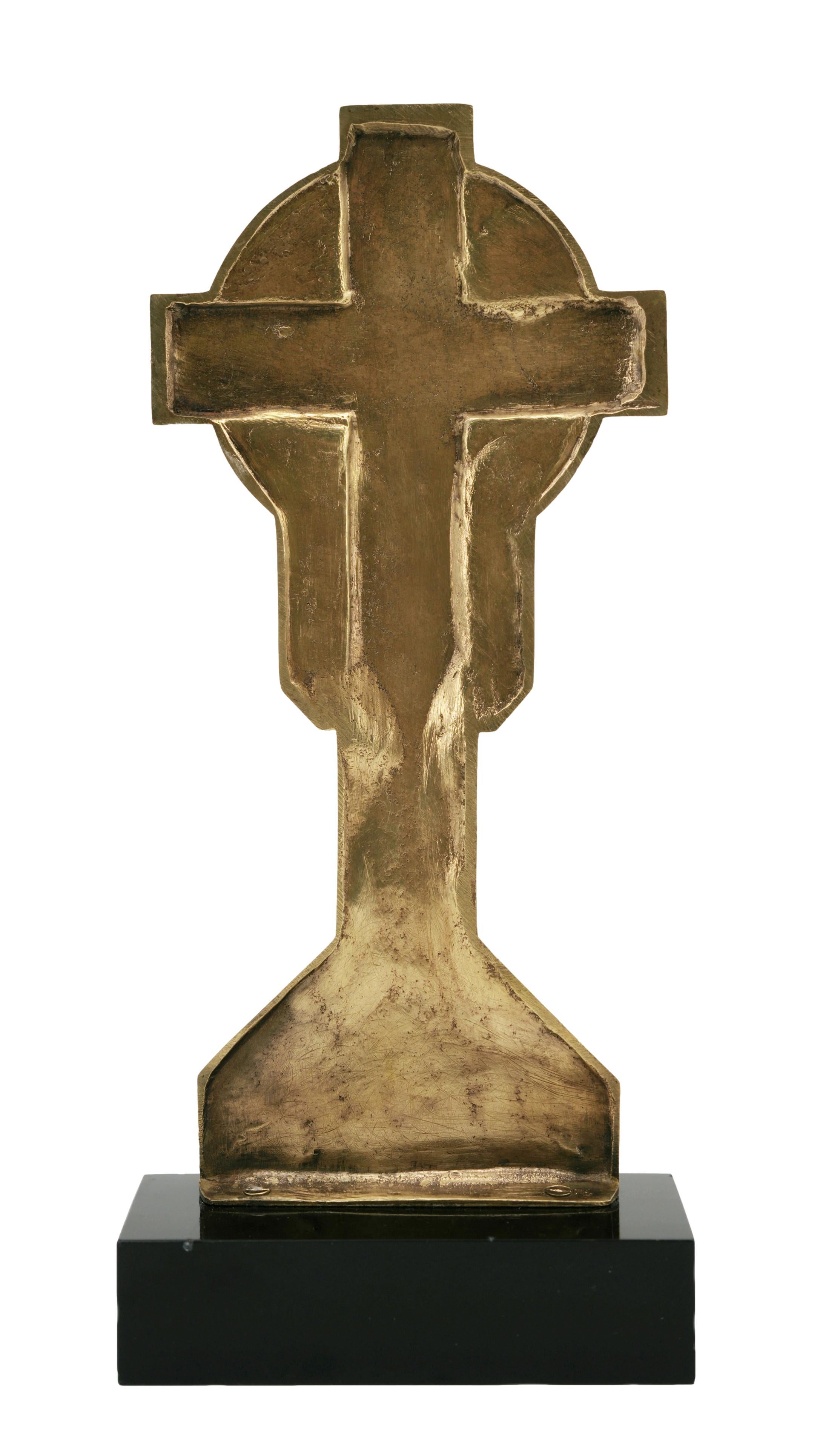 Charles SOUDANT French Art Deco Bronze Crucifix, 1930s For Sale 3