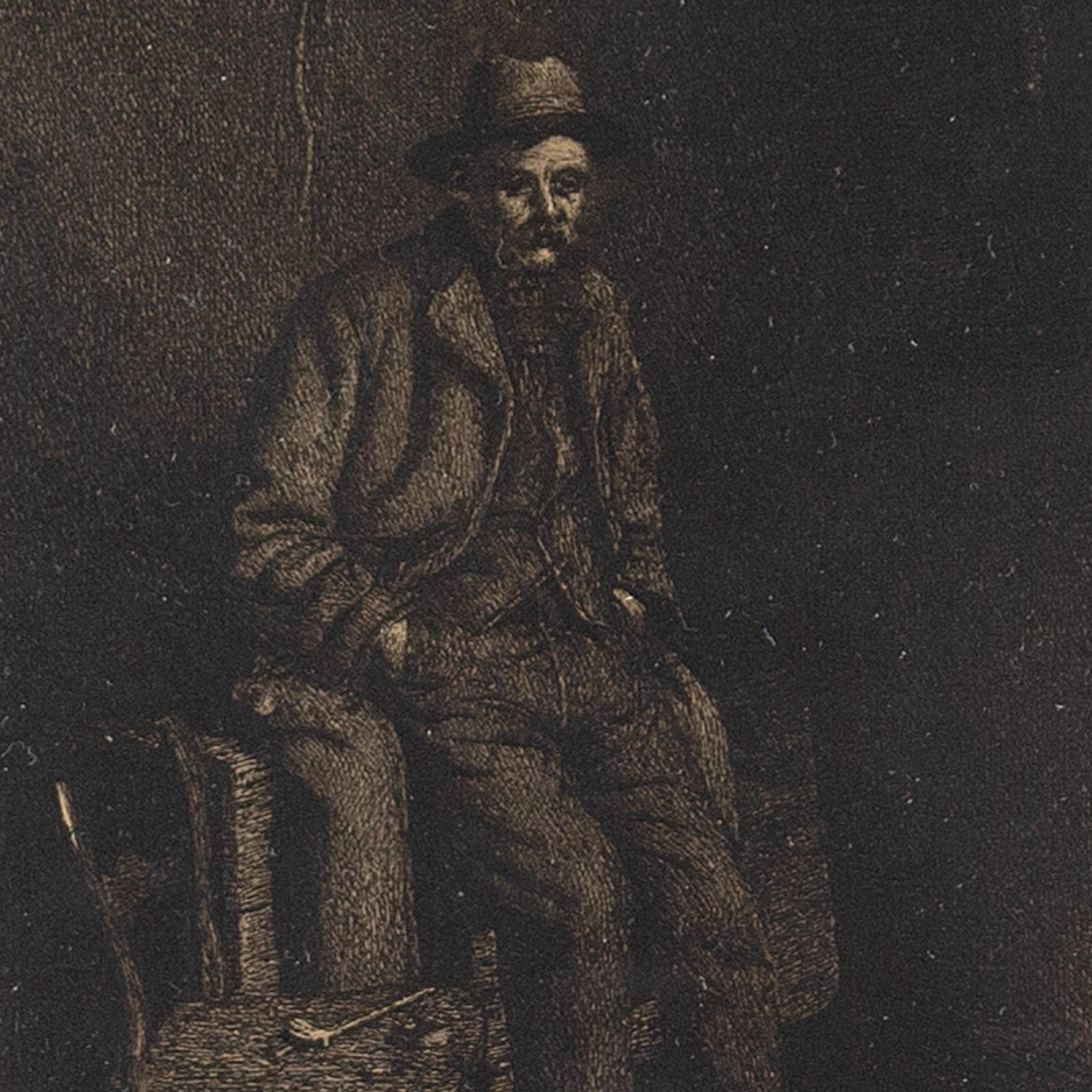 Charles Spencelayh, No Assets, Etching 4