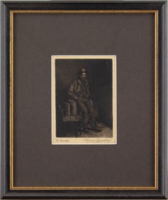 Charles Spencelayh, No Assets, Etching