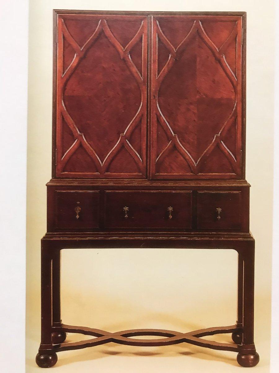 Cabinet secretaire en chêne avec brancards serpentins de Charles Spooner Arts & Crafts  en vente 12