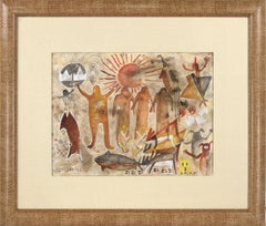 Pictographs and Symbols Rain Dance Taos Society of Artists Taos New Mexico