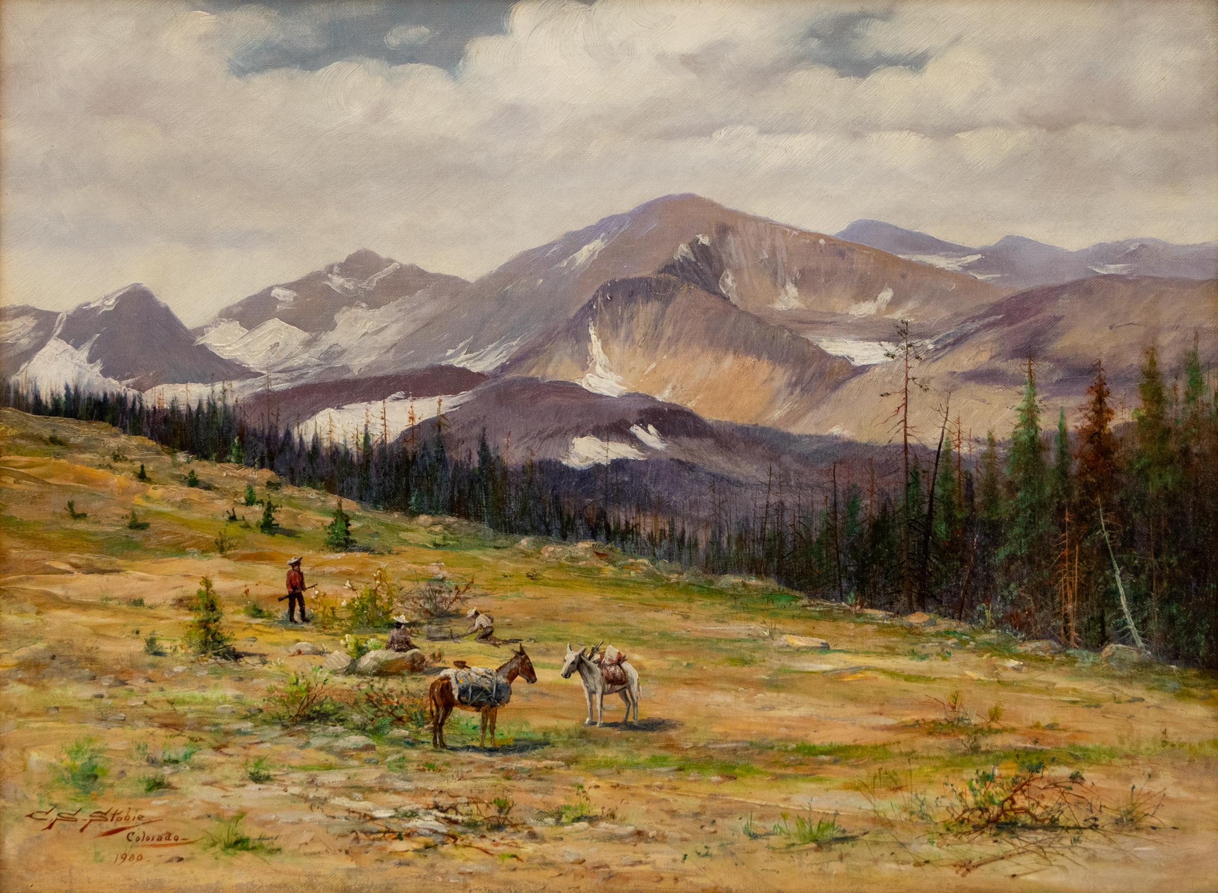 Charles Stewart Stobie Landscape Painting - Original 20th Century Oil Painting of Colorado Mountain Landscape 
Scenic Views