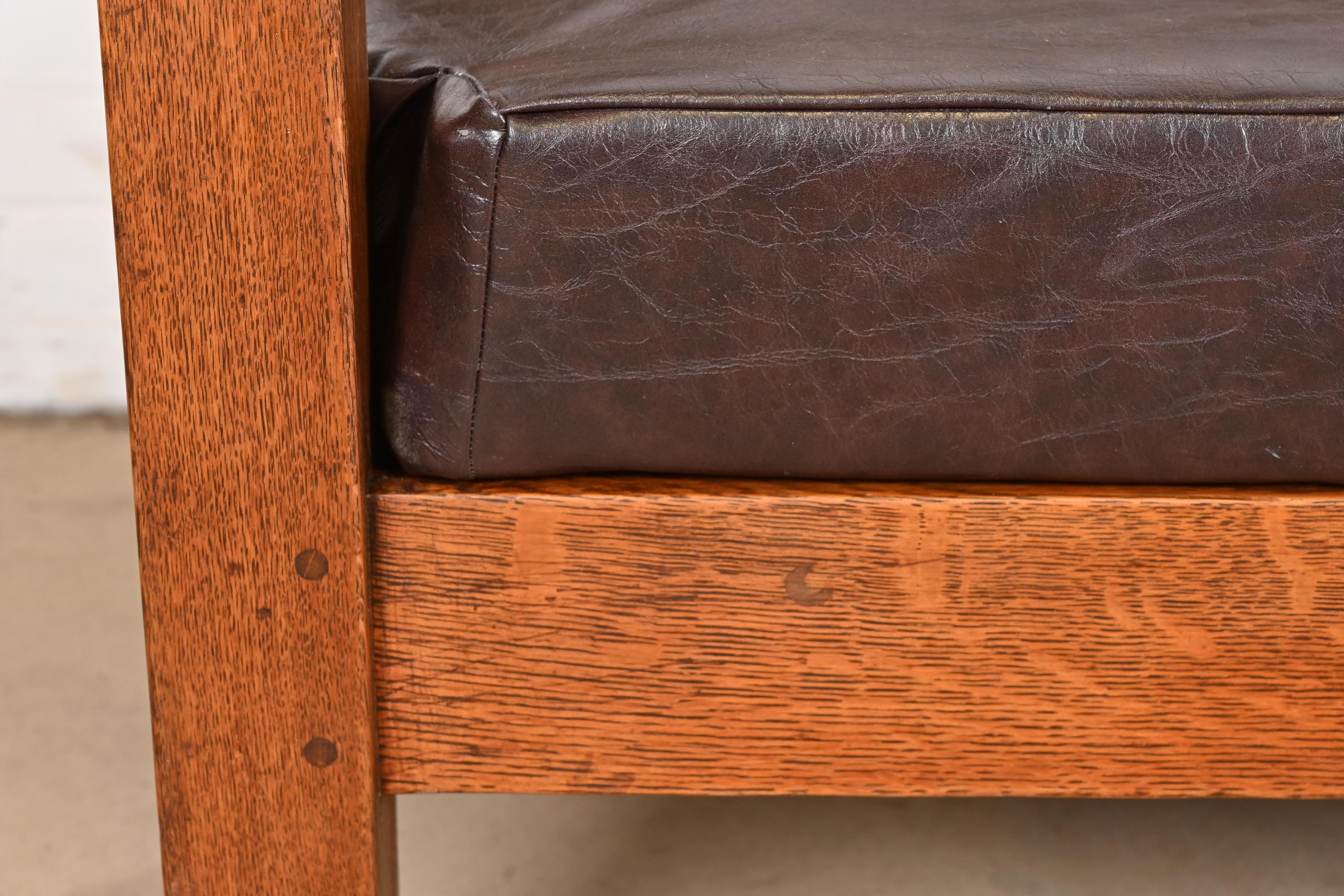 Charles Stickley Antique Mission Oak Arts & Crafts Settle Sofa oder Bank im Angebot 3