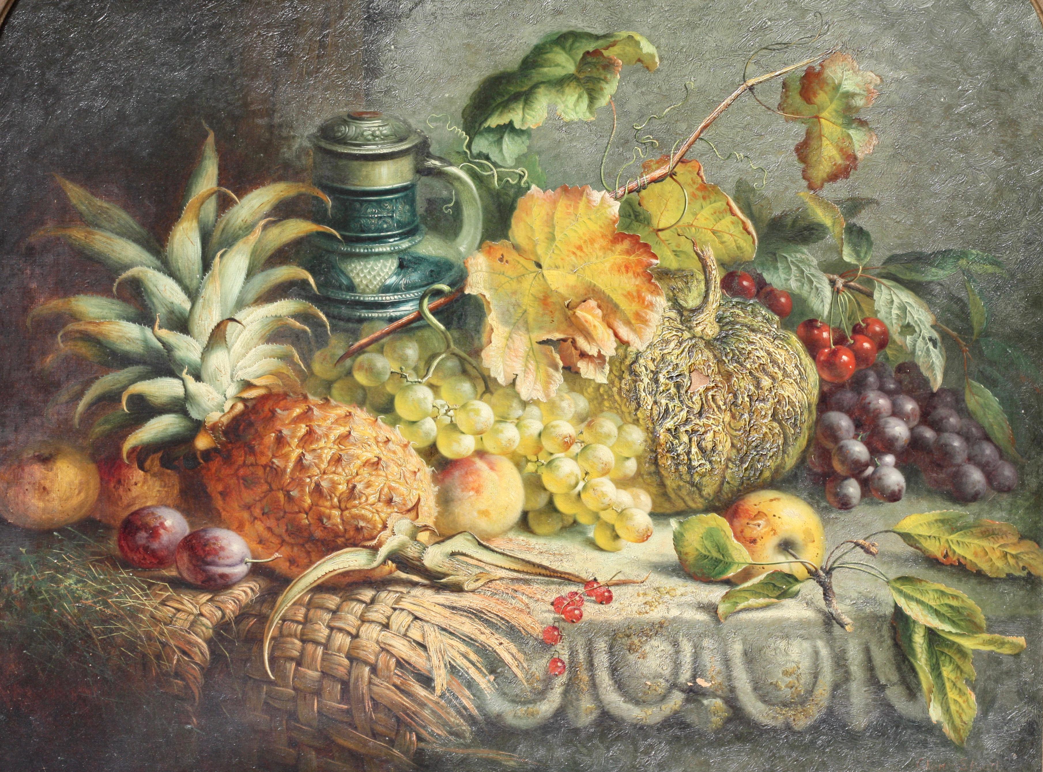 Charles Stuart 'Fl. 1854-1868' „Erbsen, Ananas, Pflaumen, Apfel, Krug“ im Angebot 3