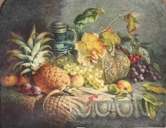 Charles Stuart 'Fl. 1854-1868' "Grapes, Pineapple, Plums, Apple, Jug"