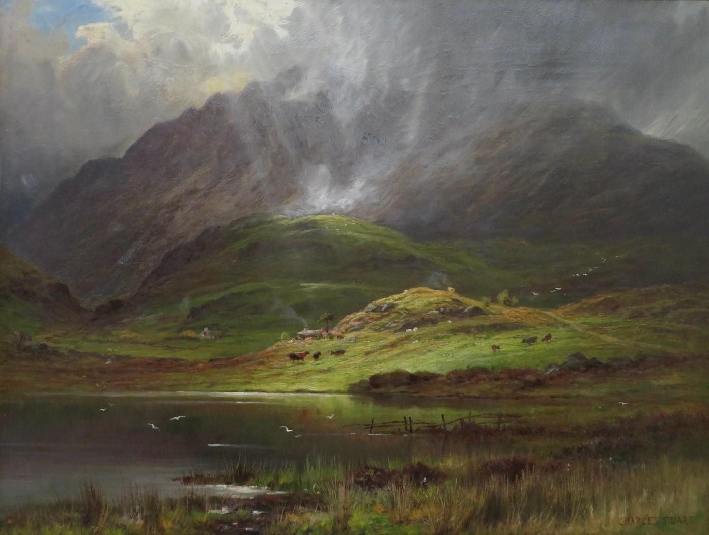 Antique Scottish Highland Original Oil Painting - Charles Stuart FSA (1838-1907) 1