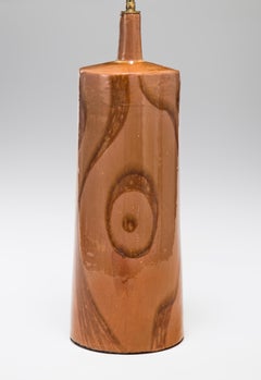 Charles Sucsan Lamp with a Sinuous Glazed Abstract Design