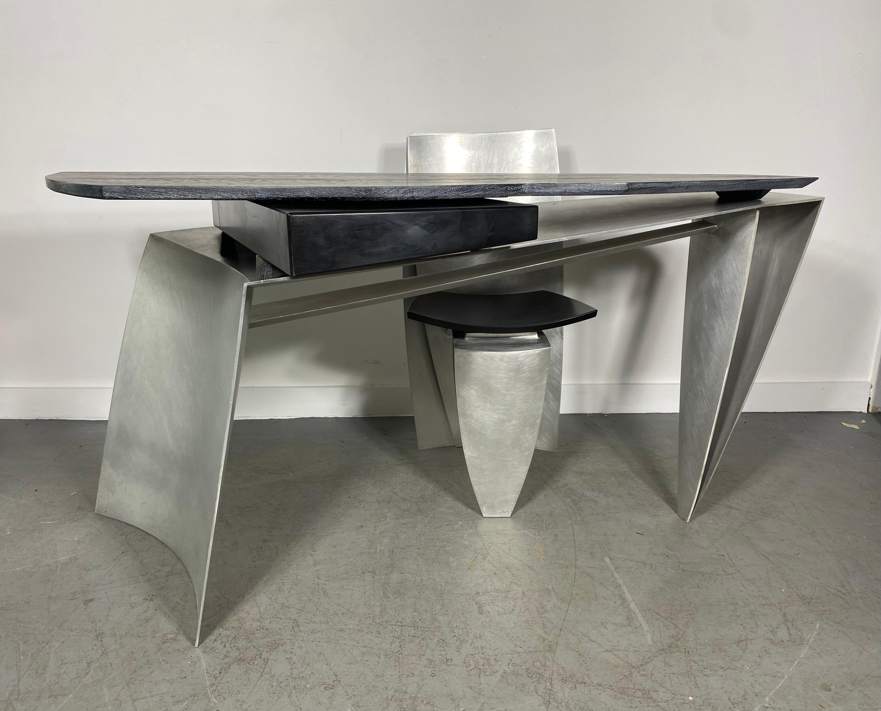 Escritorio Charles Swanson, Postmodernista, Escultura, roble cerámico / inoxidable en venta 4