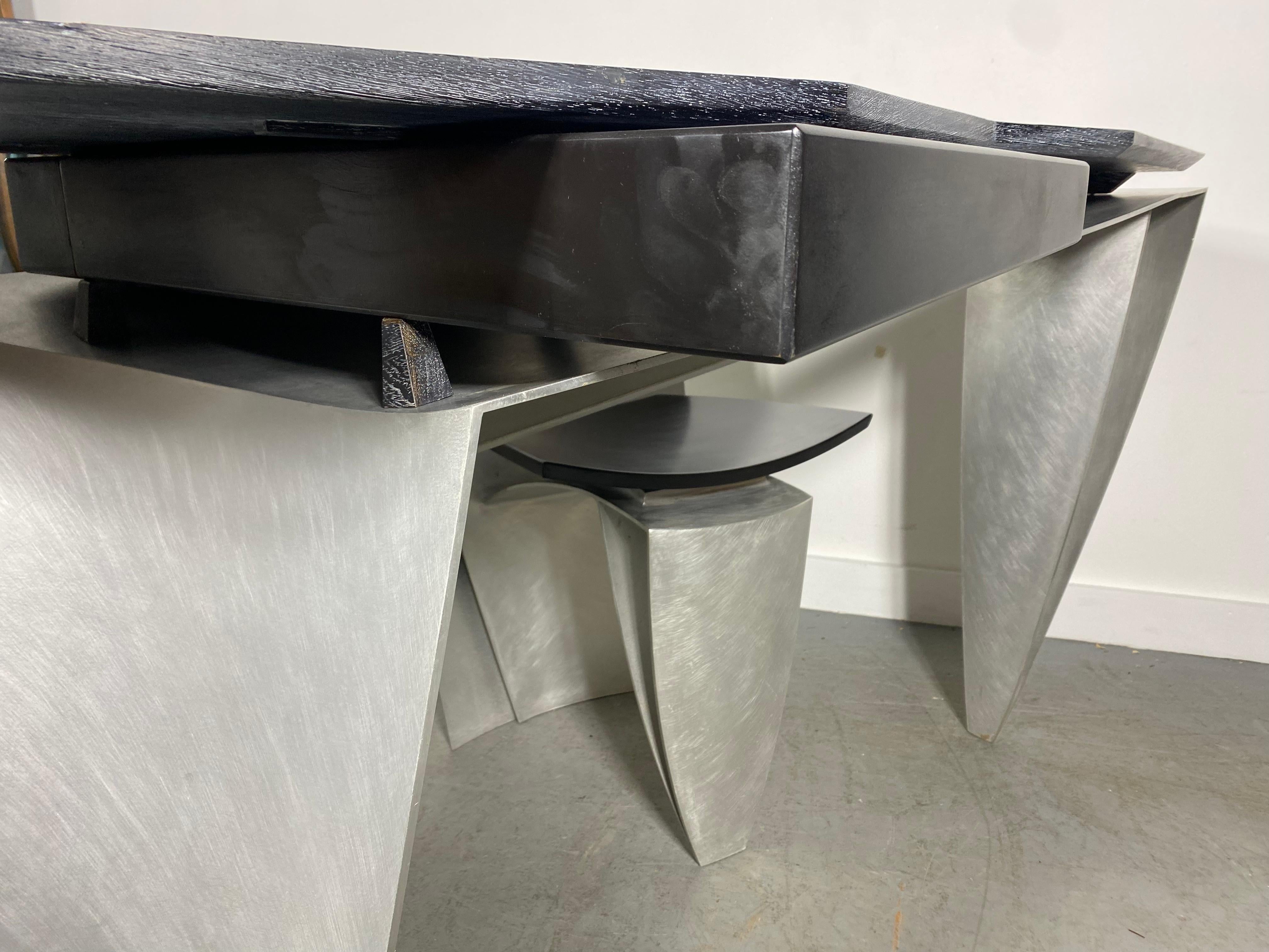Escritorio Charles Swanson, Postmodernista, Escultura, roble cerámico / inoxidable en venta 5