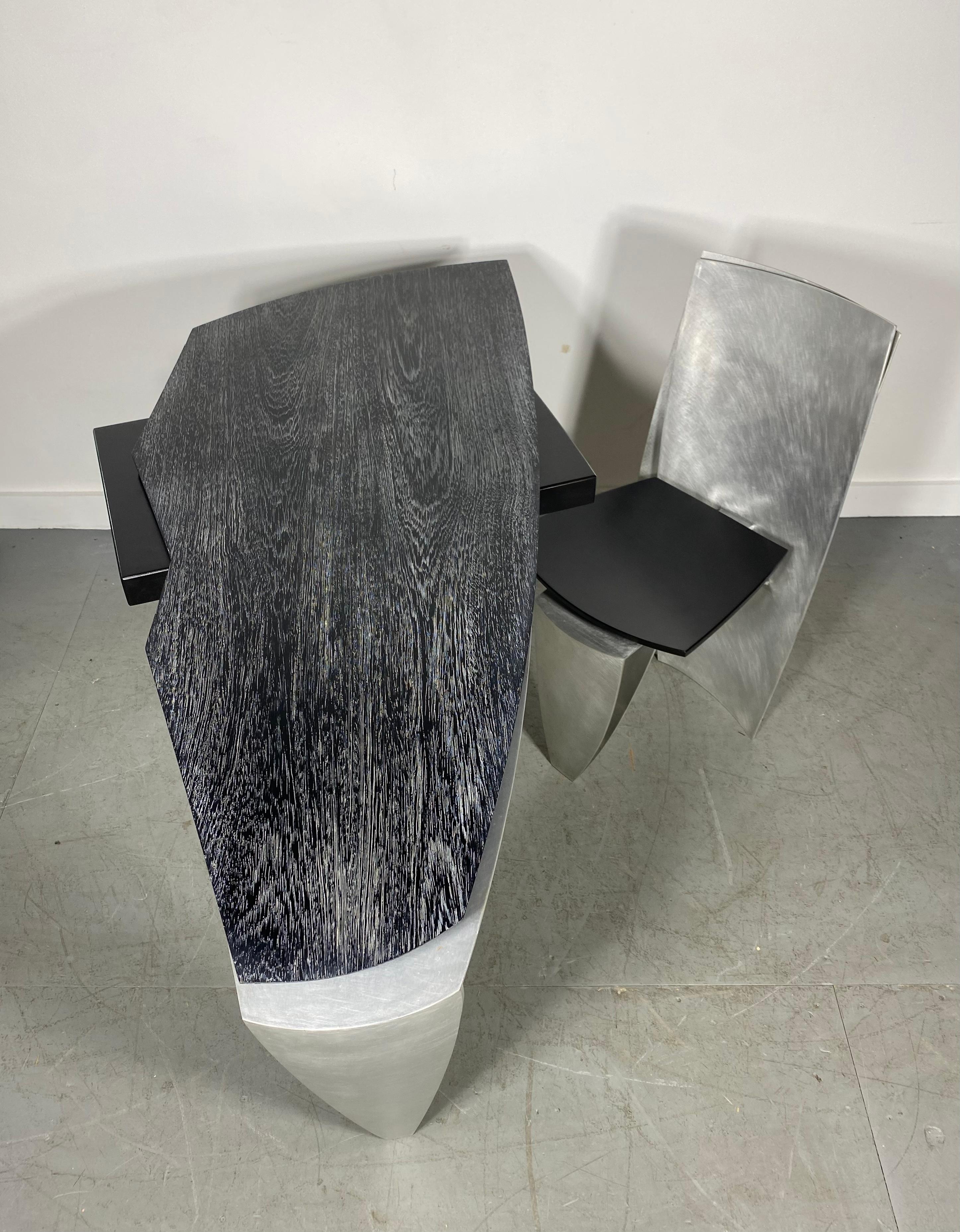 Escritorio Charles Swanson, Postmodernista, Escultura, roble cerámico / inoxidable en Excelente estado para la venta en Buffalo, NY