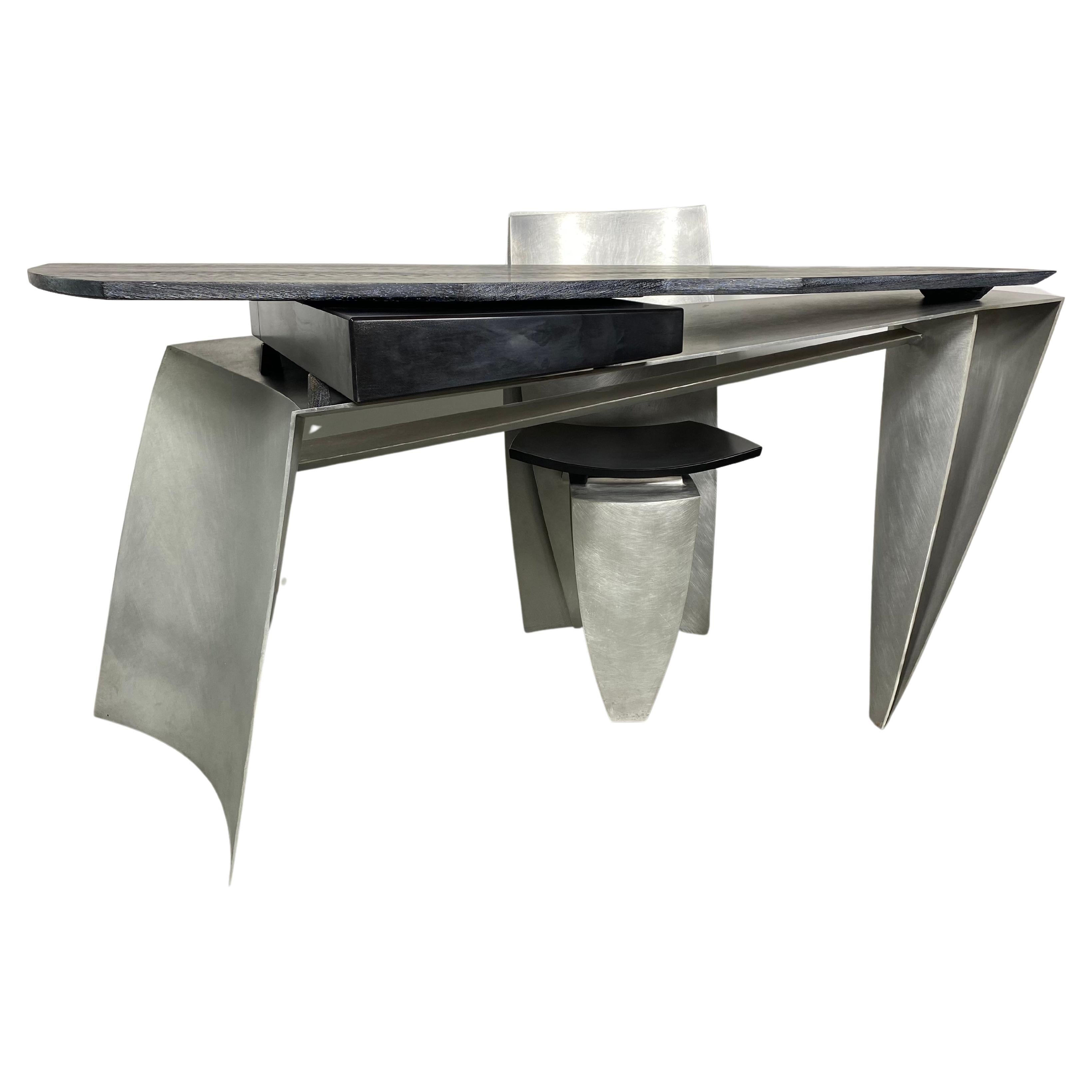 Escritorio Charles Swanson, Postmodernista, Escultura, roble cerámico / inoxidable en venta