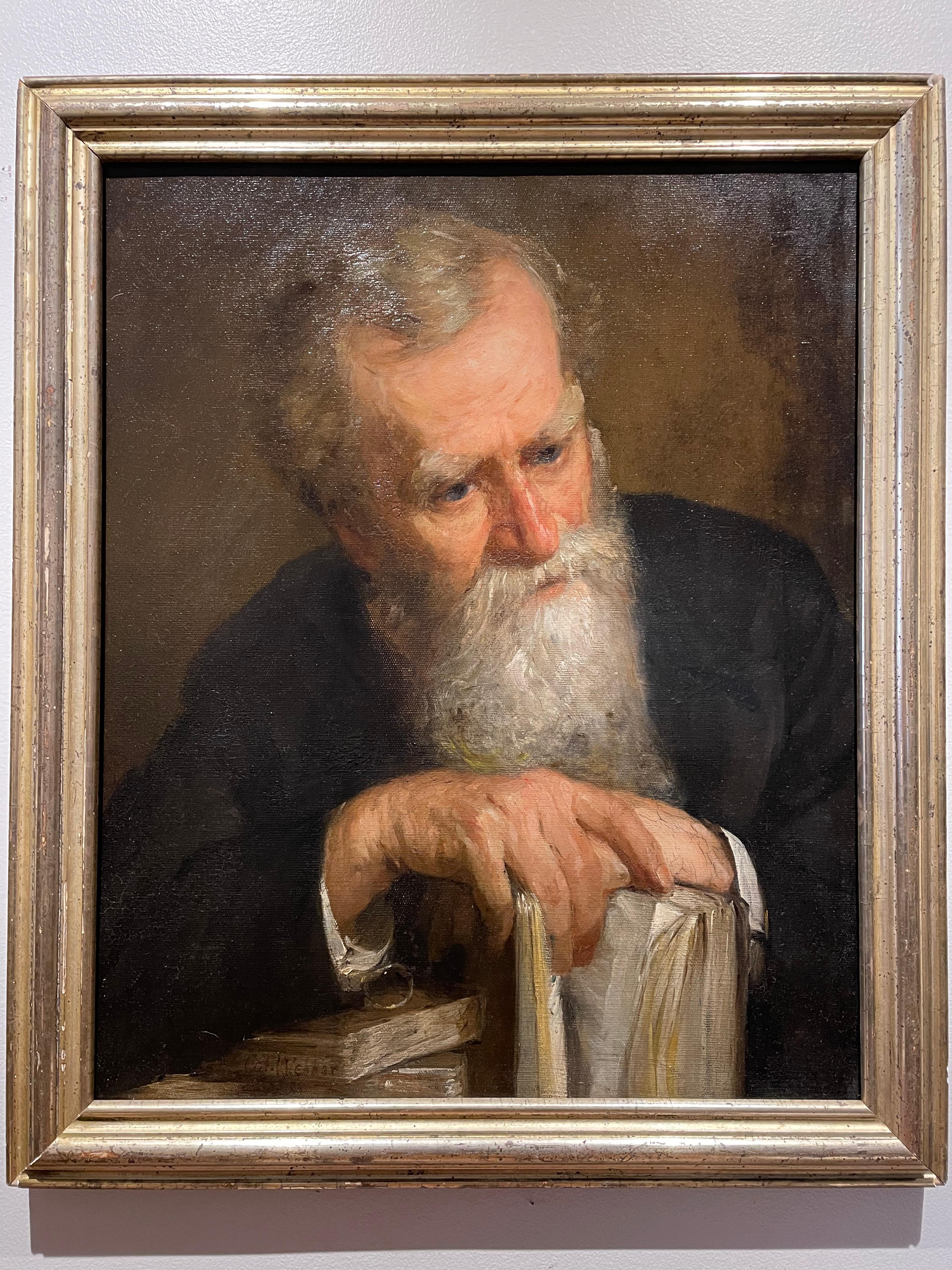 Portrait Painting di Charles T. Webber - Ritratto d'epoca del governatore dell'Ohio e abolizionista Charles Anderson
