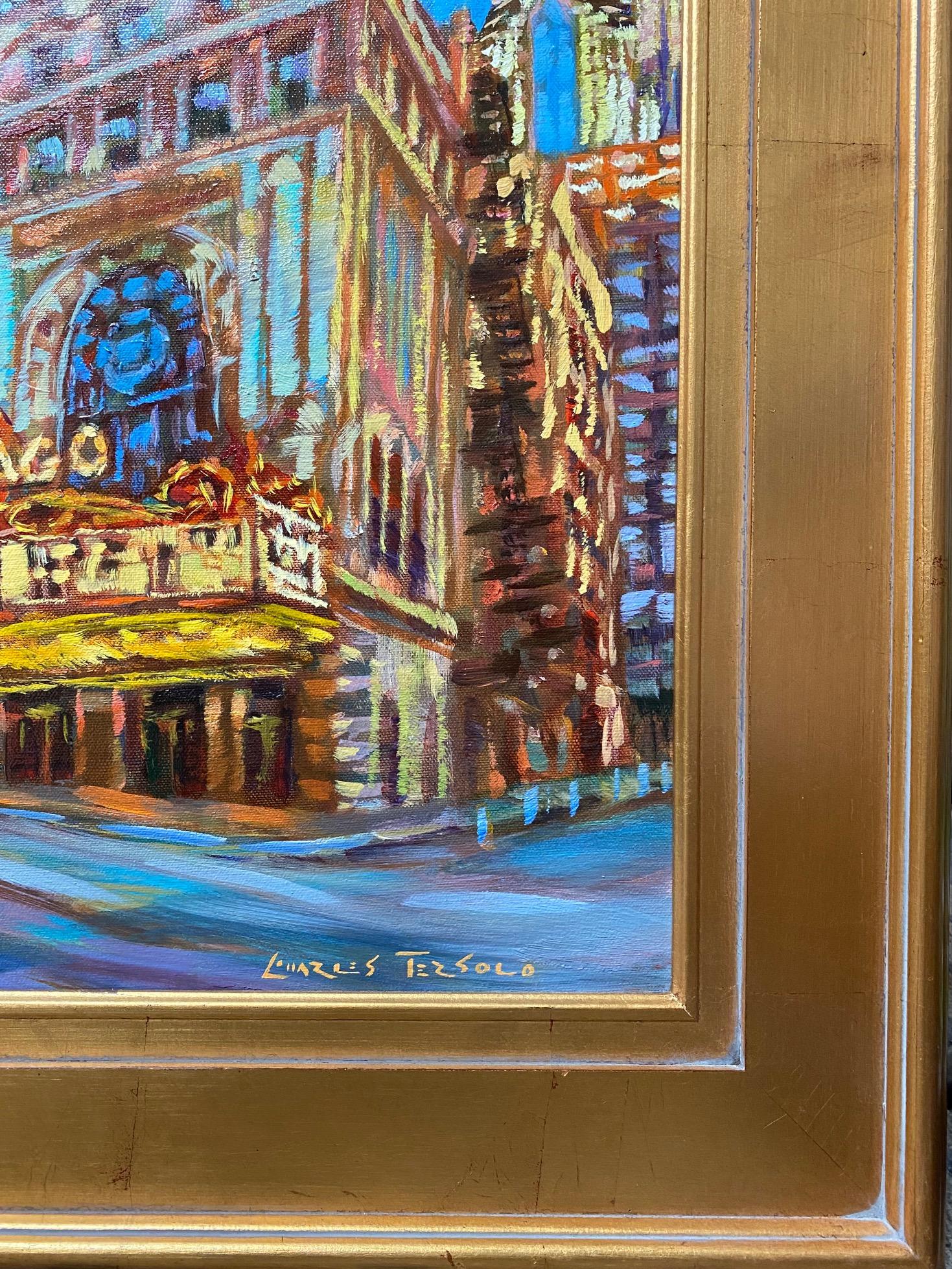 One of the greatest and most famous American urban landscapes, Chicago is bold, brassy, diverse and wild, resplendent with the latest theatrical productions, live music performances and diverse social trends!  Artist Charles Tersolo has captured the