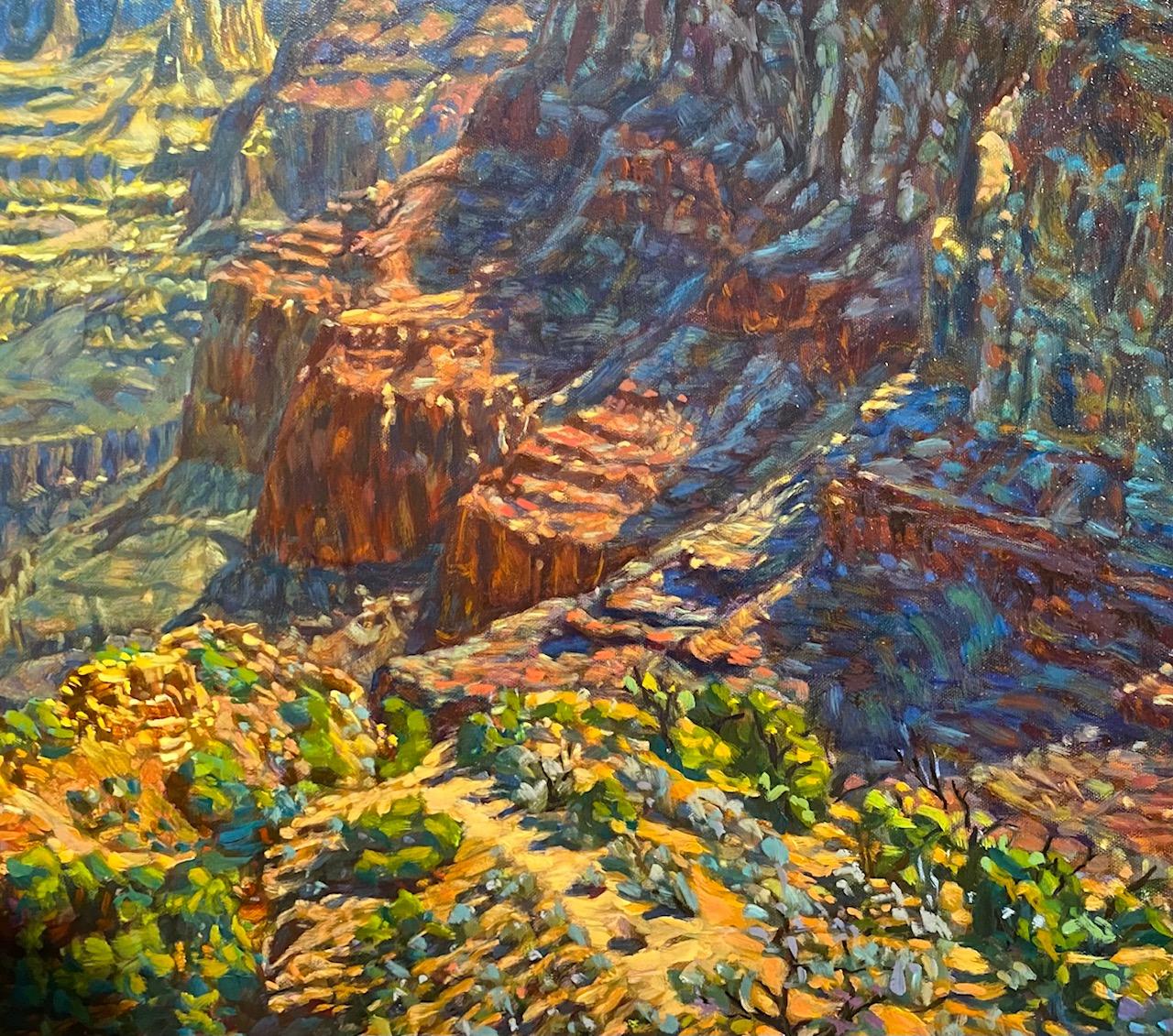 East of Eden, the Grand Canyon, original 30x40 expressionist landscape - Expressionist Painting by Charles Tersolo