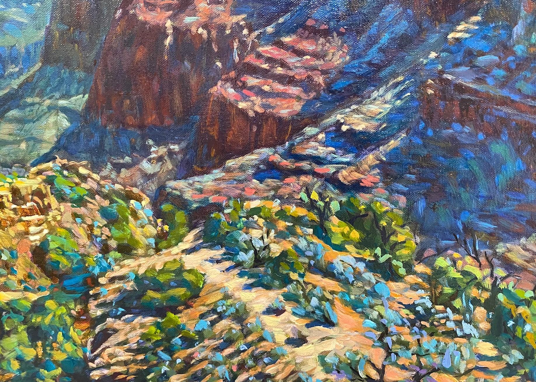 Est d'Eden, le Grand Canyon, paysage expressionniste original 30x40 en vente 3