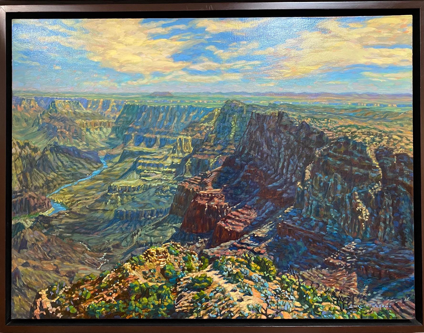 Landscape Painting Charles Tersolo - Est d'Eden, le Grand Canyon, paysage expressionniste original 30x40