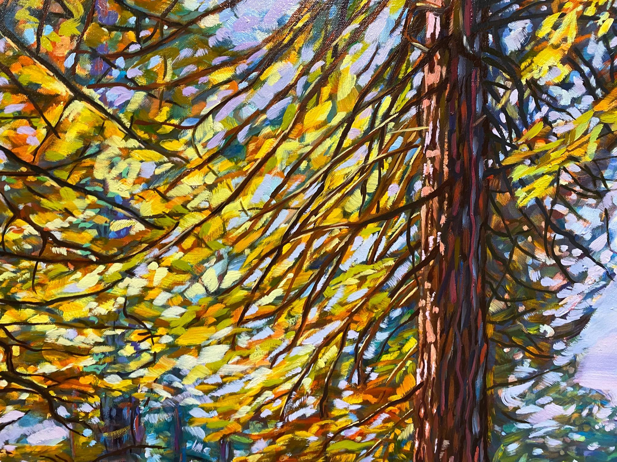 Muir Woods, California original 24x48 expressionist landscape - Expressionist Painting by Charles Tersolo