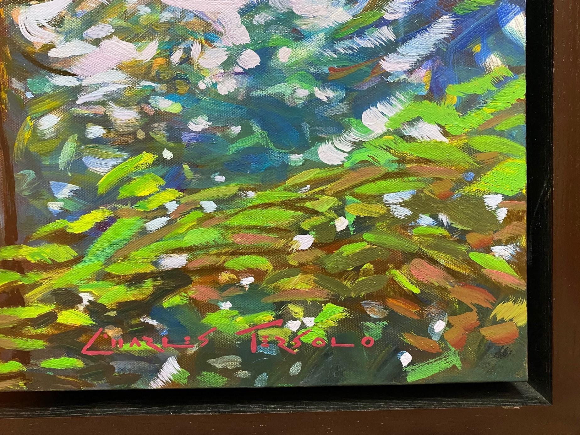 Paysage expressionniste original de 24x48 Muir Woods, Californie en vente 3