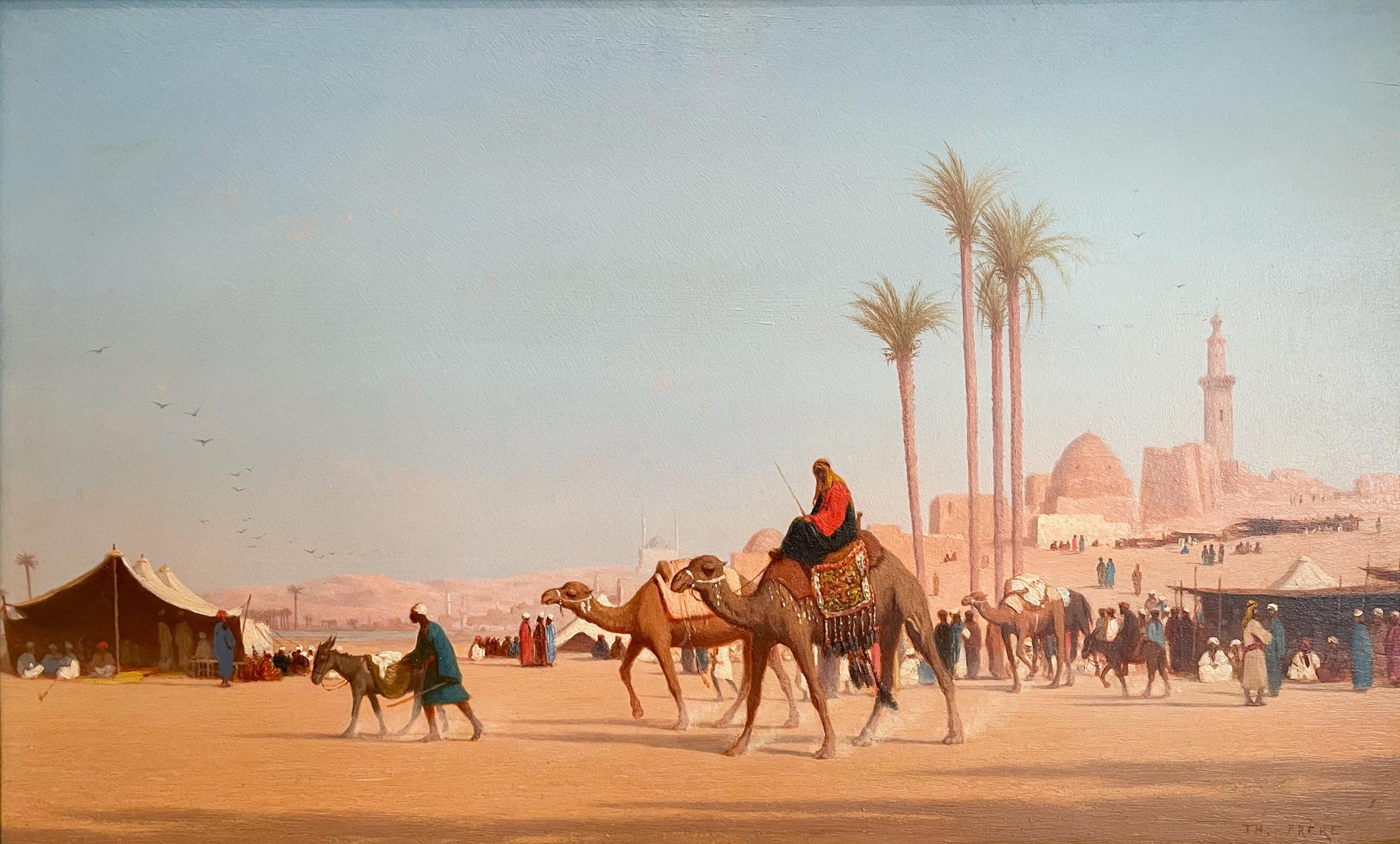 Charles Theodore Frere Landscape Painting - Departure of the Caravan