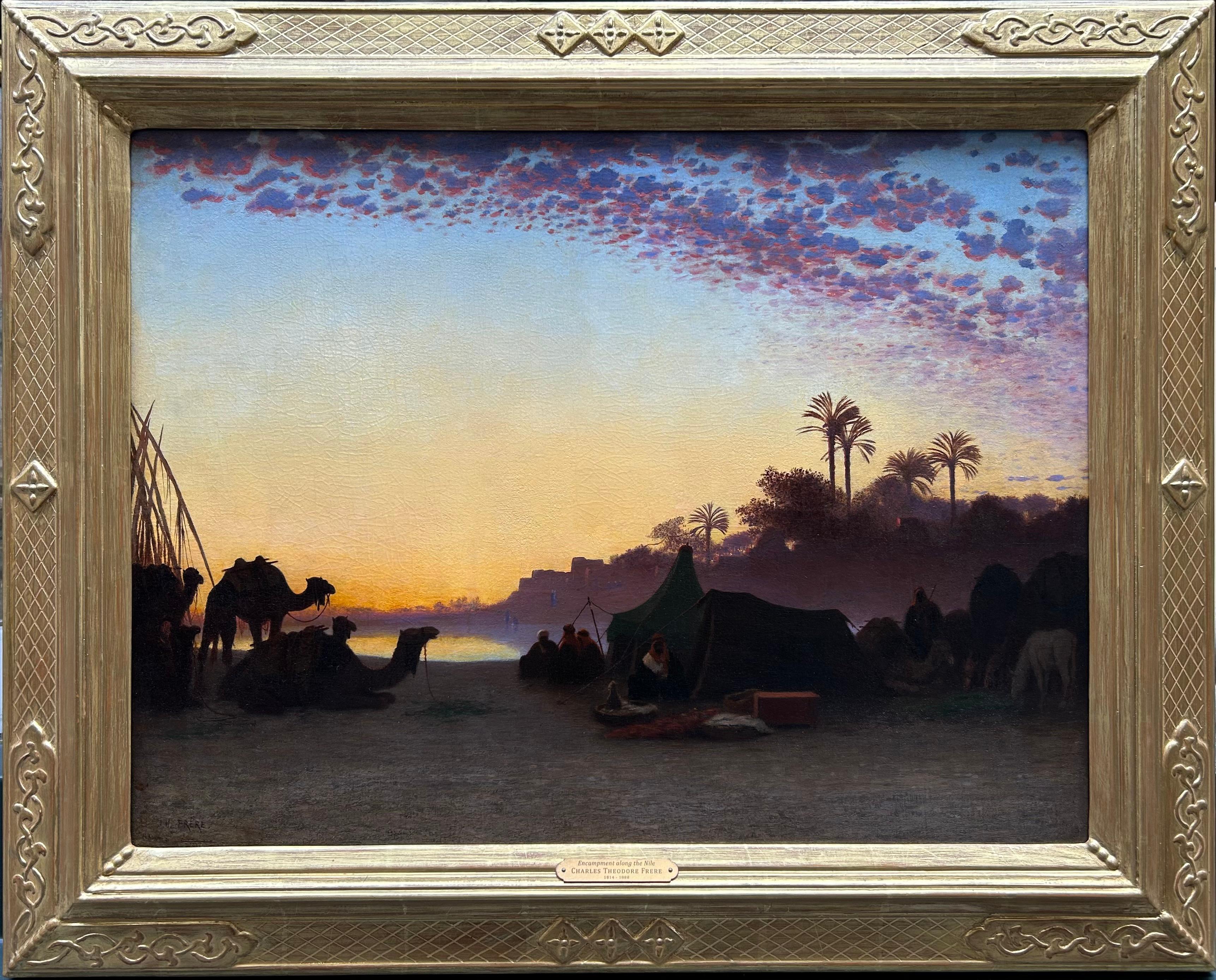 Encampment along the Nile - Painting by Charles Theodore Frere