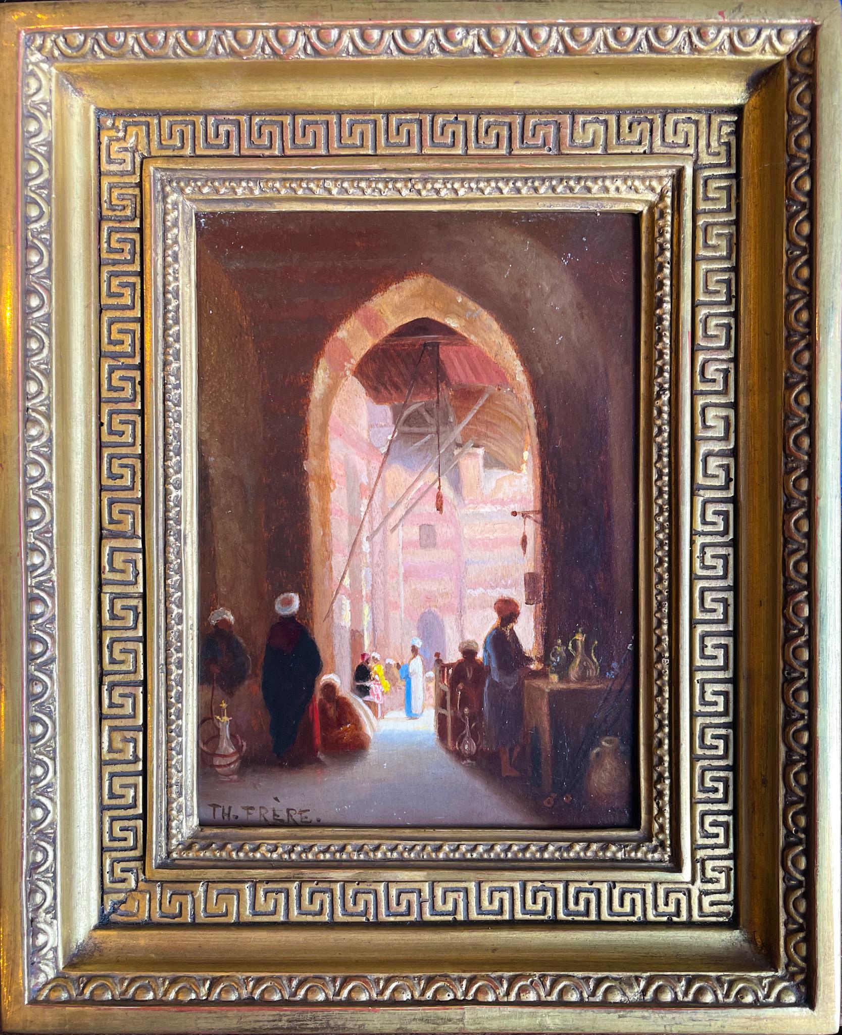 In the Bazaar II - Painting by Charles Theodore Frere