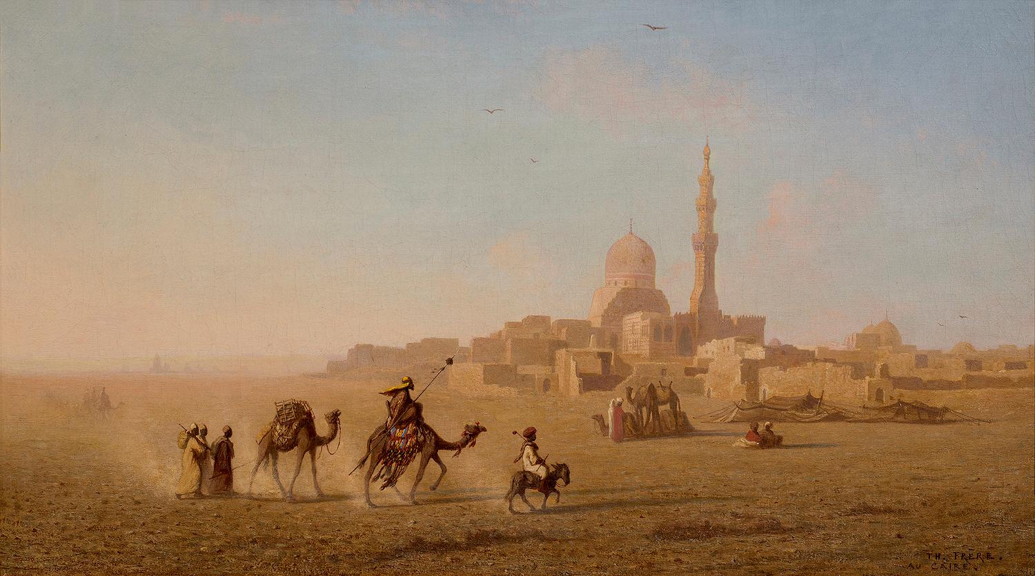 Charles Theodore Frere Landscape Painting - Outskirts of Cairo, French School 19th Century Signed Oil