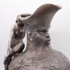 Charles Théodore Perron 1900 París Art Nouveau Jarra escultórica de estaño