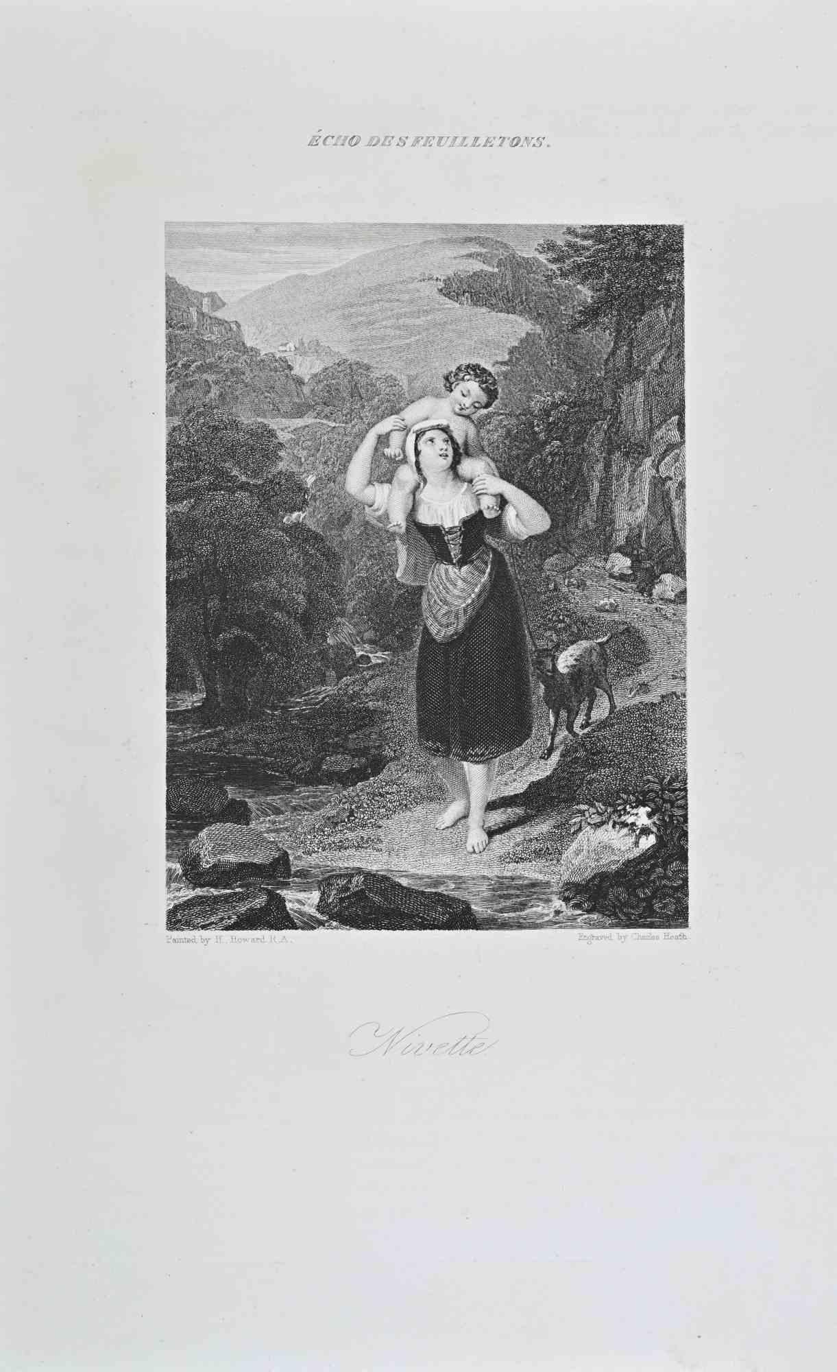 Nivette is an artwork realized by Charles Theodosius Heath (1785–1848) in the middle of the 19th century.

Etching, painted by Henry Howard RA (1769-1847), engraved by Charles Heath.

Good condition.

Charles Theodosius Heath (1785 – 1848) was a