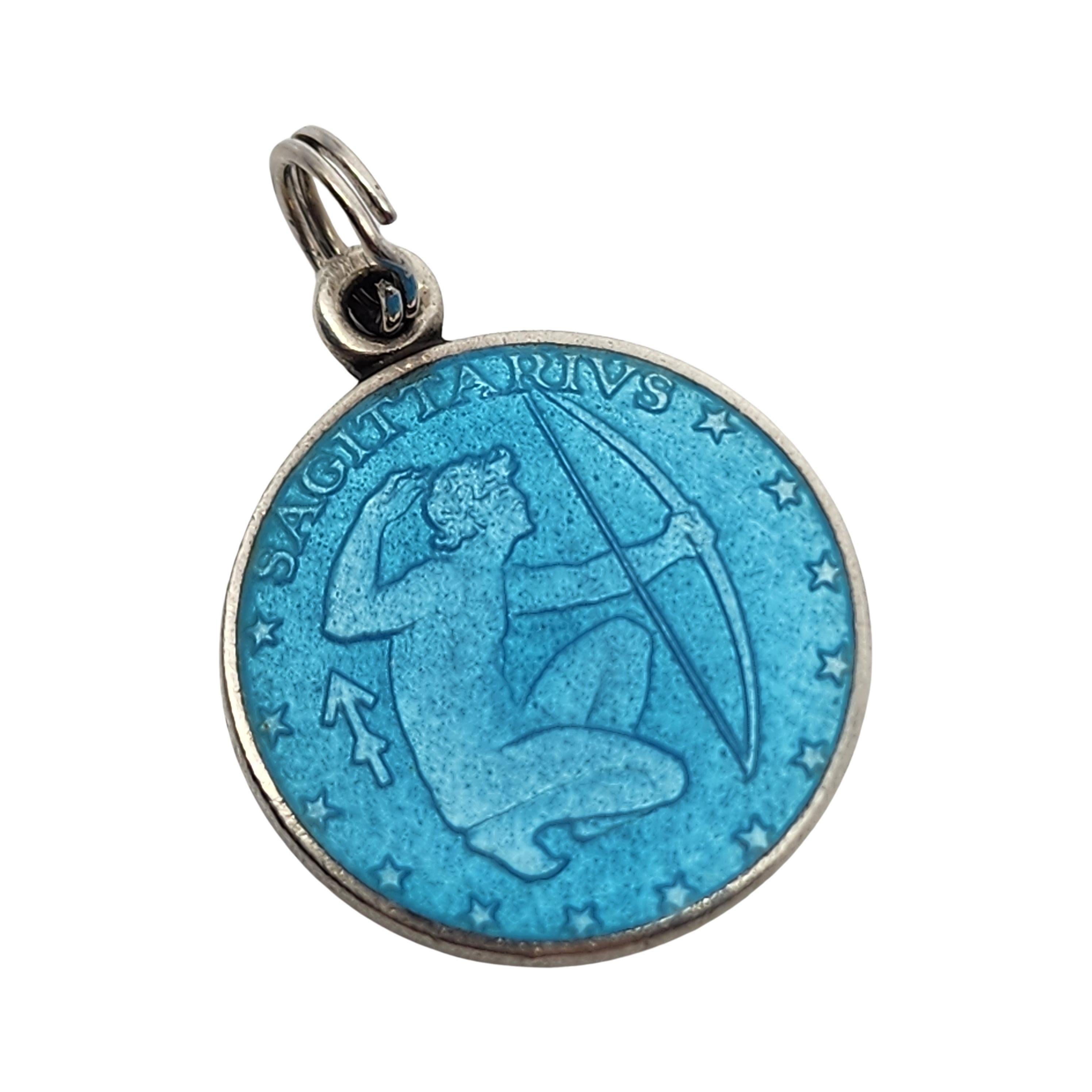 Women's Charles Thomae Sterling SIlver Blue Enamel Zodiac Sagittarius Charm #16144