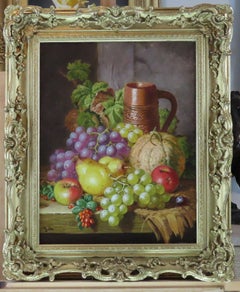 Original Oil on Canvas, Charles Thomas Bale, "Fruit and Game Larder"