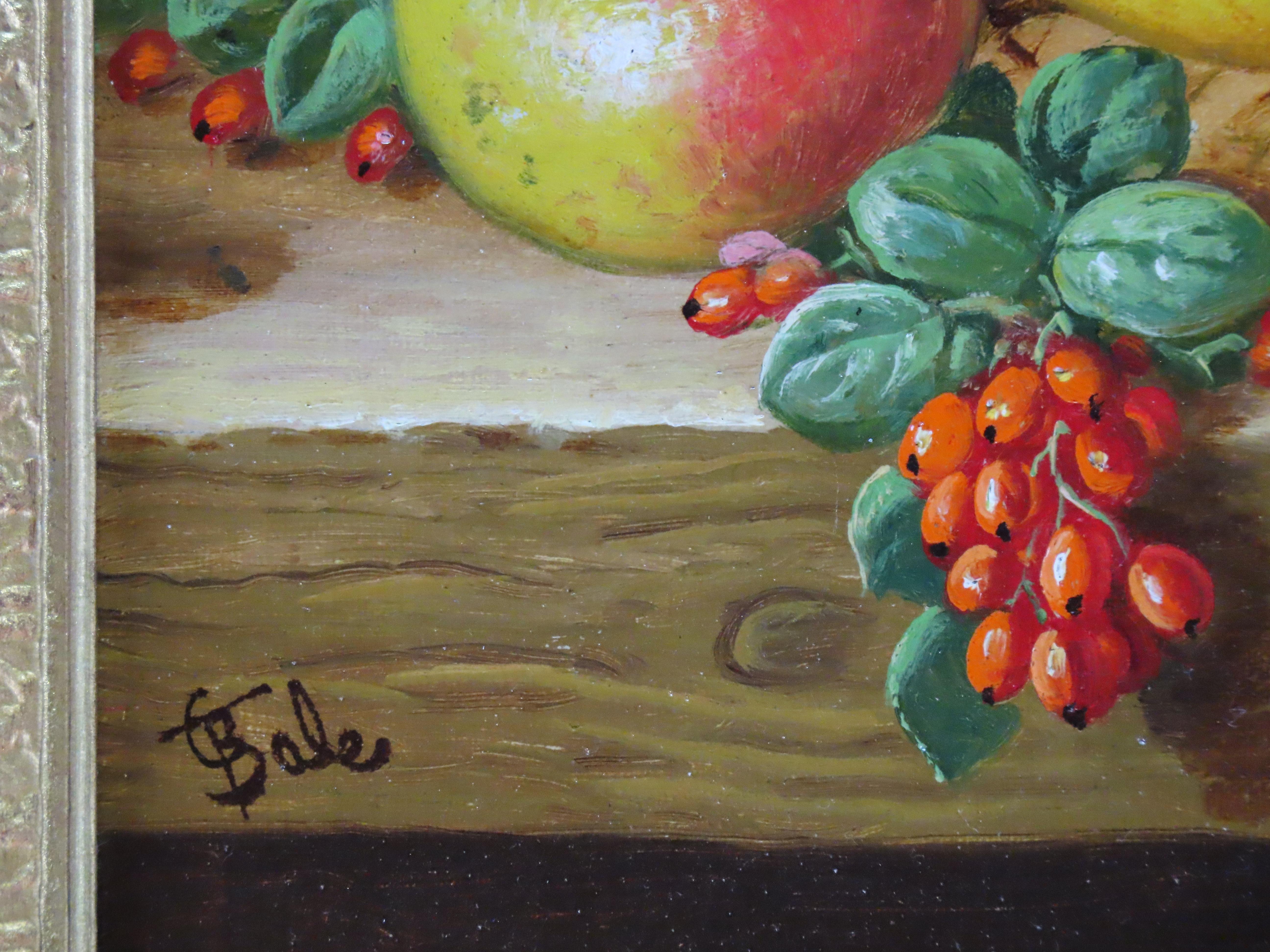 Original Ölgemälde auf Leinwand, Charles Thomas Bale, „Früchte und Wild Larder“, Öl im Angebot 2