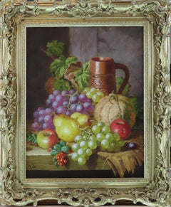 Original Oil on Canvas, Charles Thomas Bale, "Fruit and Game Larder"