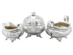 Antique Sterling Silver Tea Set by Charles by Thomas Fox