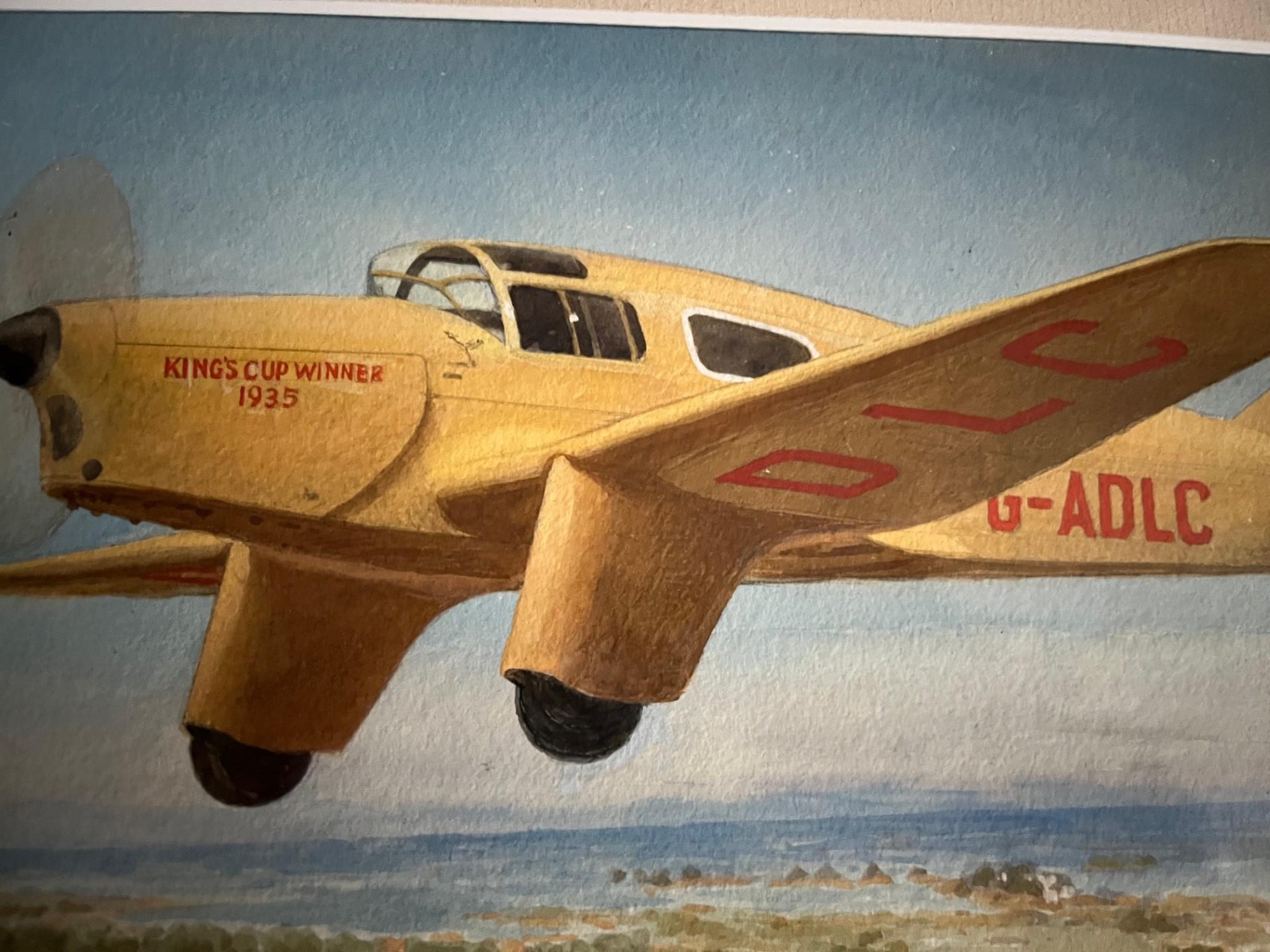 Aviation du début du Twentieth Century Vintage Aircraft Avion  Tableaux encadrés - Marron Landscape Painting par Charles Thomas Howard