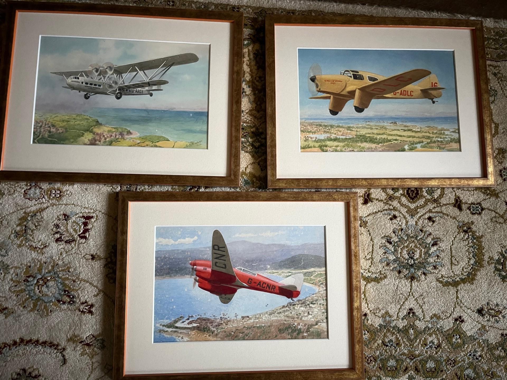 Aviation du début du Twentieth Century Vintage Aircraft Avion  Tableaux encadrés en vente 1