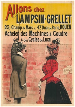 Original Lampsin - Grellet vintage art nouveau poster