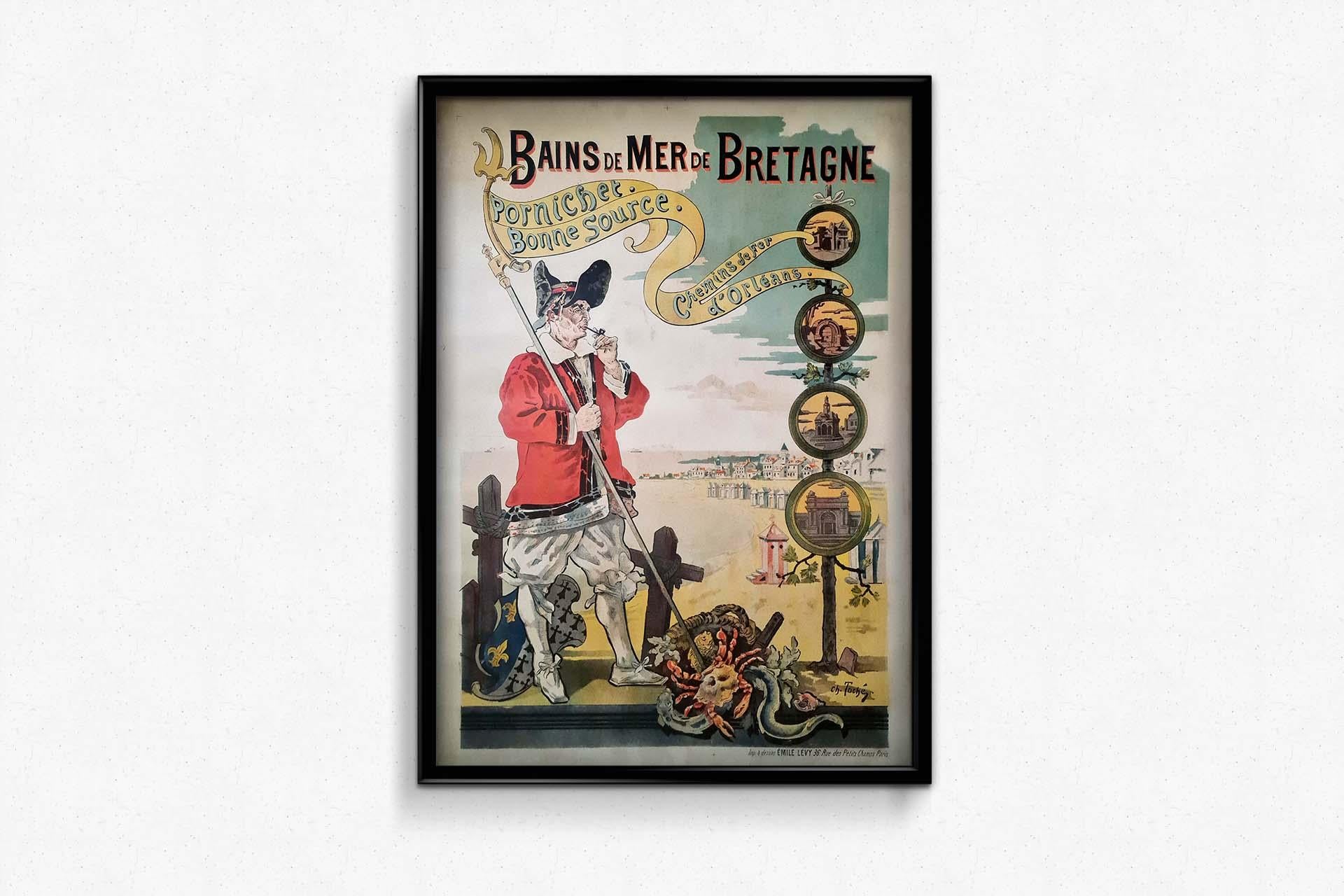 1892 Original poster for Chemins de fer d'Orléans : Bains de Bretagne Pornichet 2