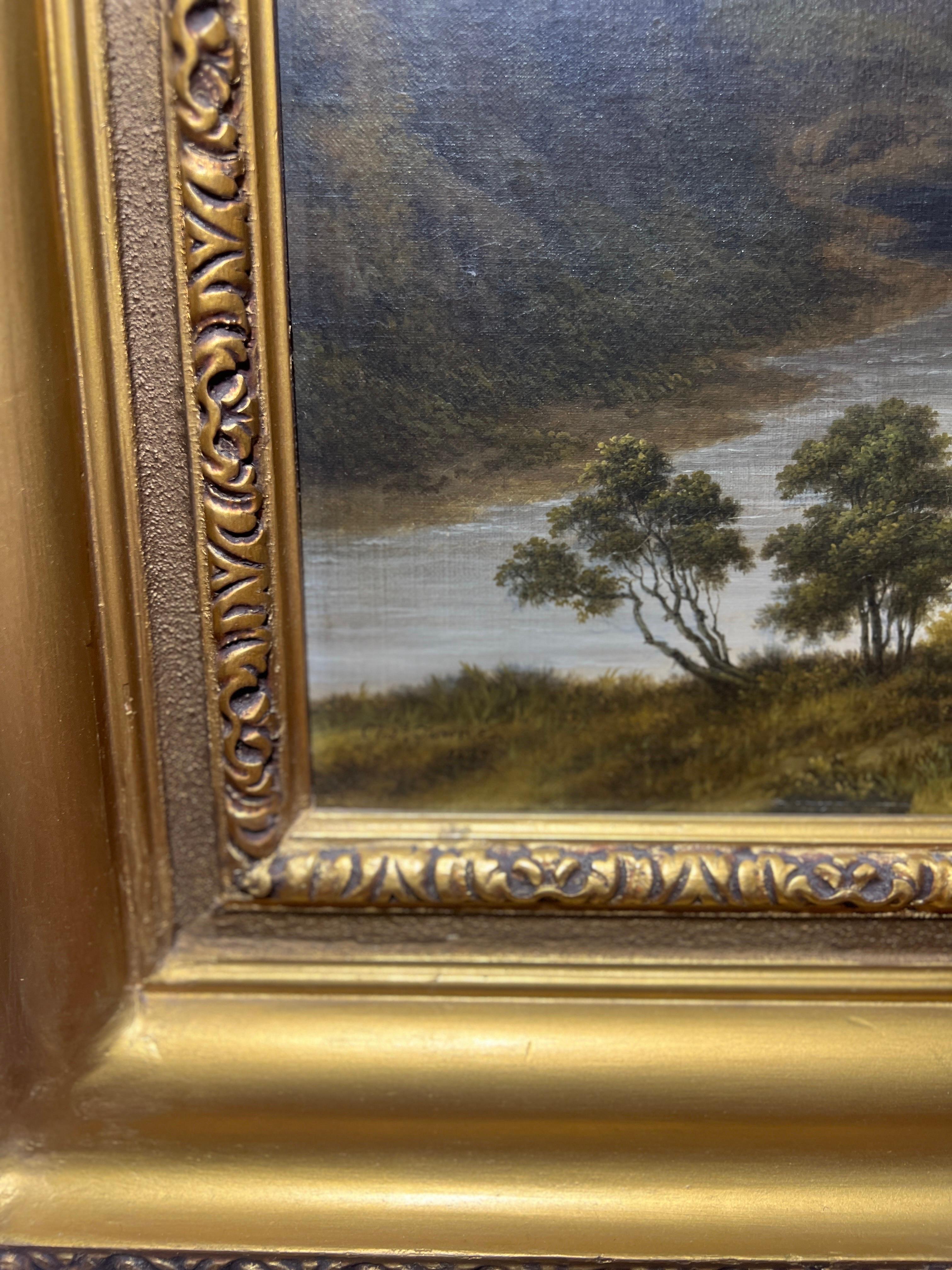 Charles Towes (anglais, 1763-1840) Paysage de campagne anglaise Huile sur toile en vente 4
