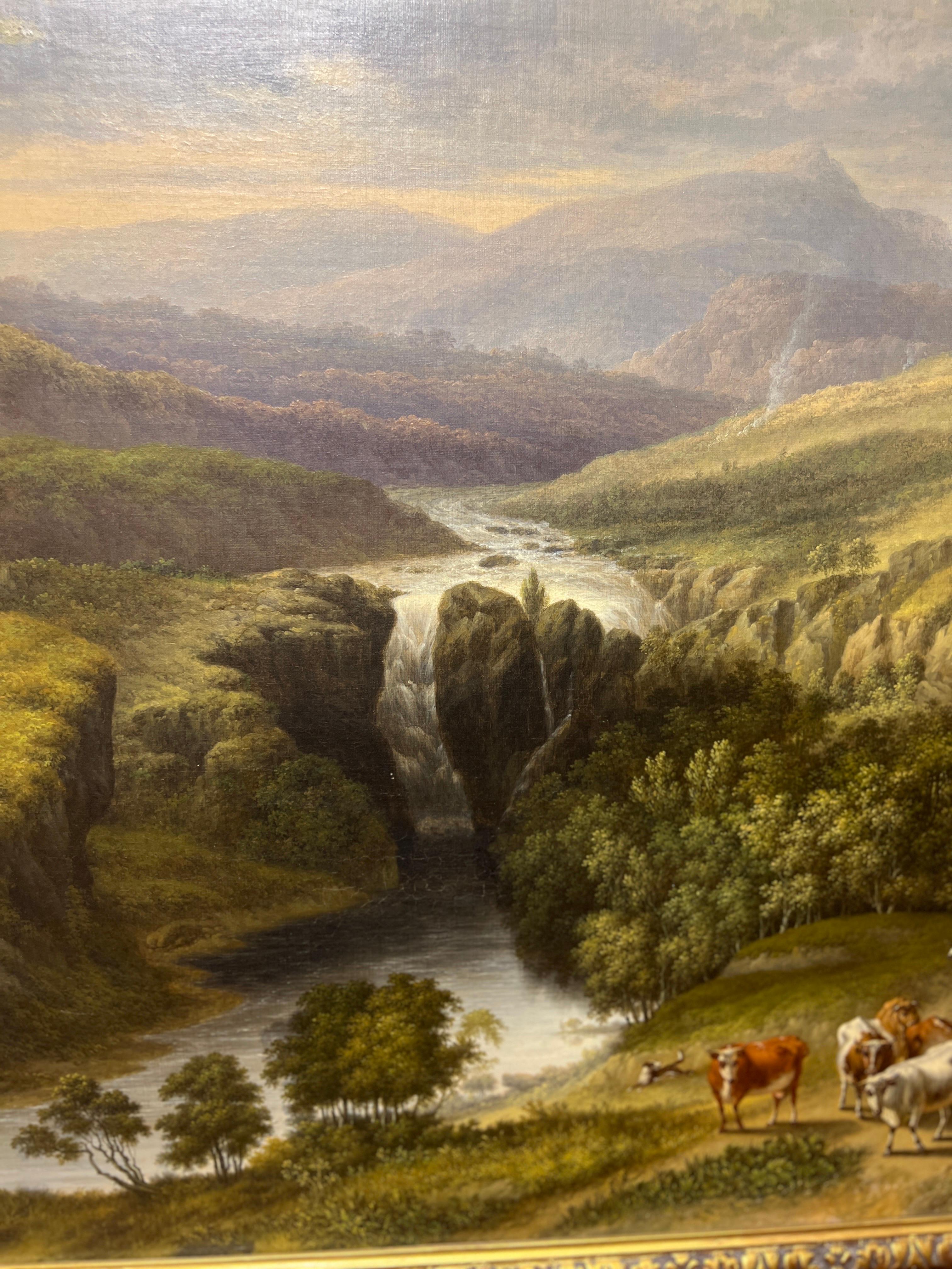 Charles Towes (anglais, 1763-1840) Paysage de campagne anglaise Huile sur toile en vente 2