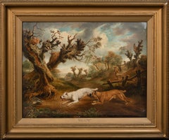 Bulldogs Hunting A Badger, 18th Century   attributed to Charles TOWNE (1763-1840