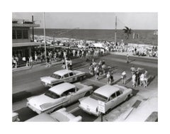 Vintage Busy Beach Street Scene Americana U.S.A. III