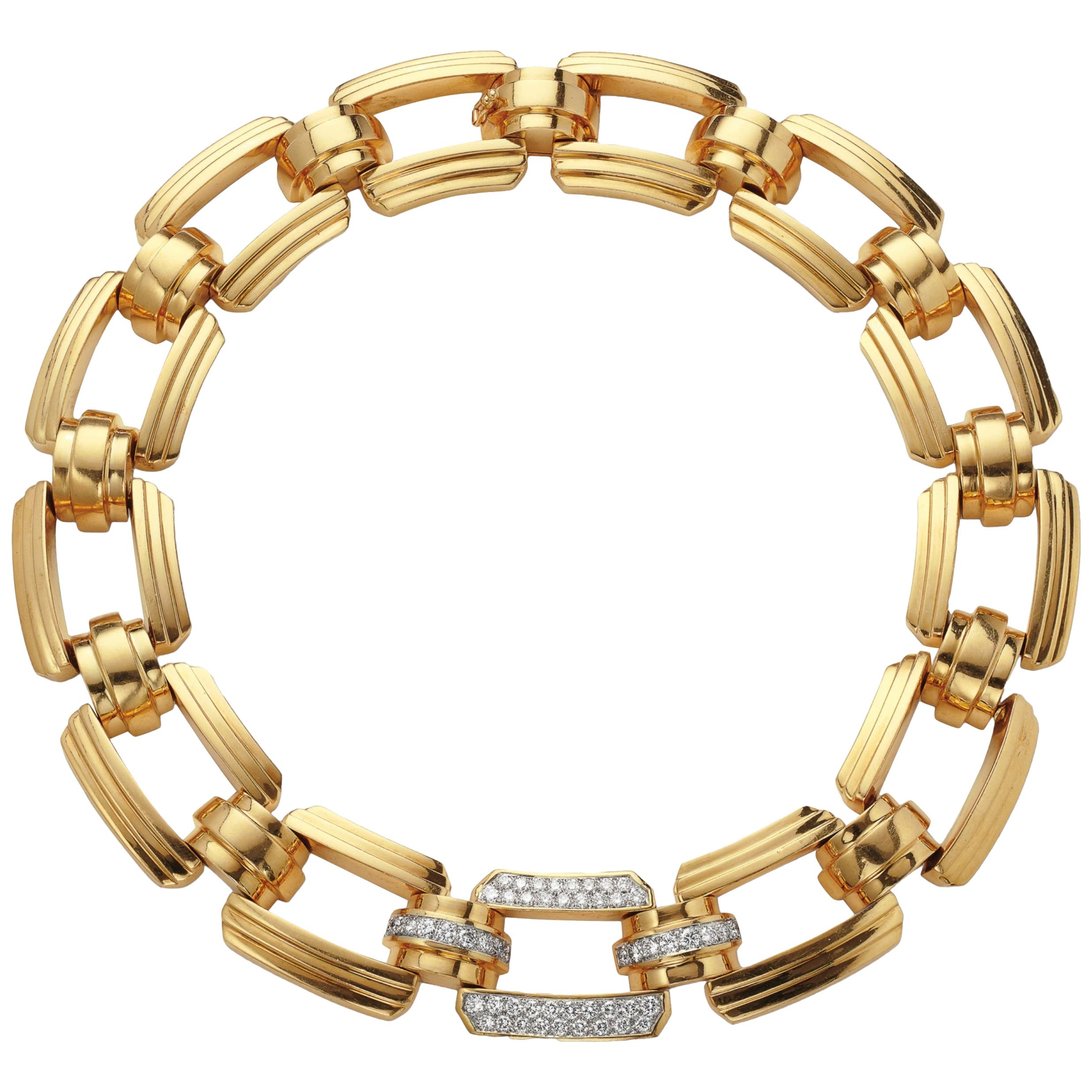 Charles Turi 18 Karat Diamond and Gold Necklace