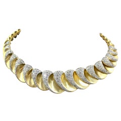 Charles Turi 18 Karat Scalloped Diamond Necklace