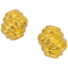 Charles Turi 18 Karat Yellow Gold Hi Polished Twist Earrings