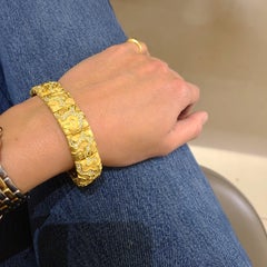 Charles Turi, bracciale a maglie in oro giallo 18 carati con 4,02 carati di diamanti, "Berlingot".