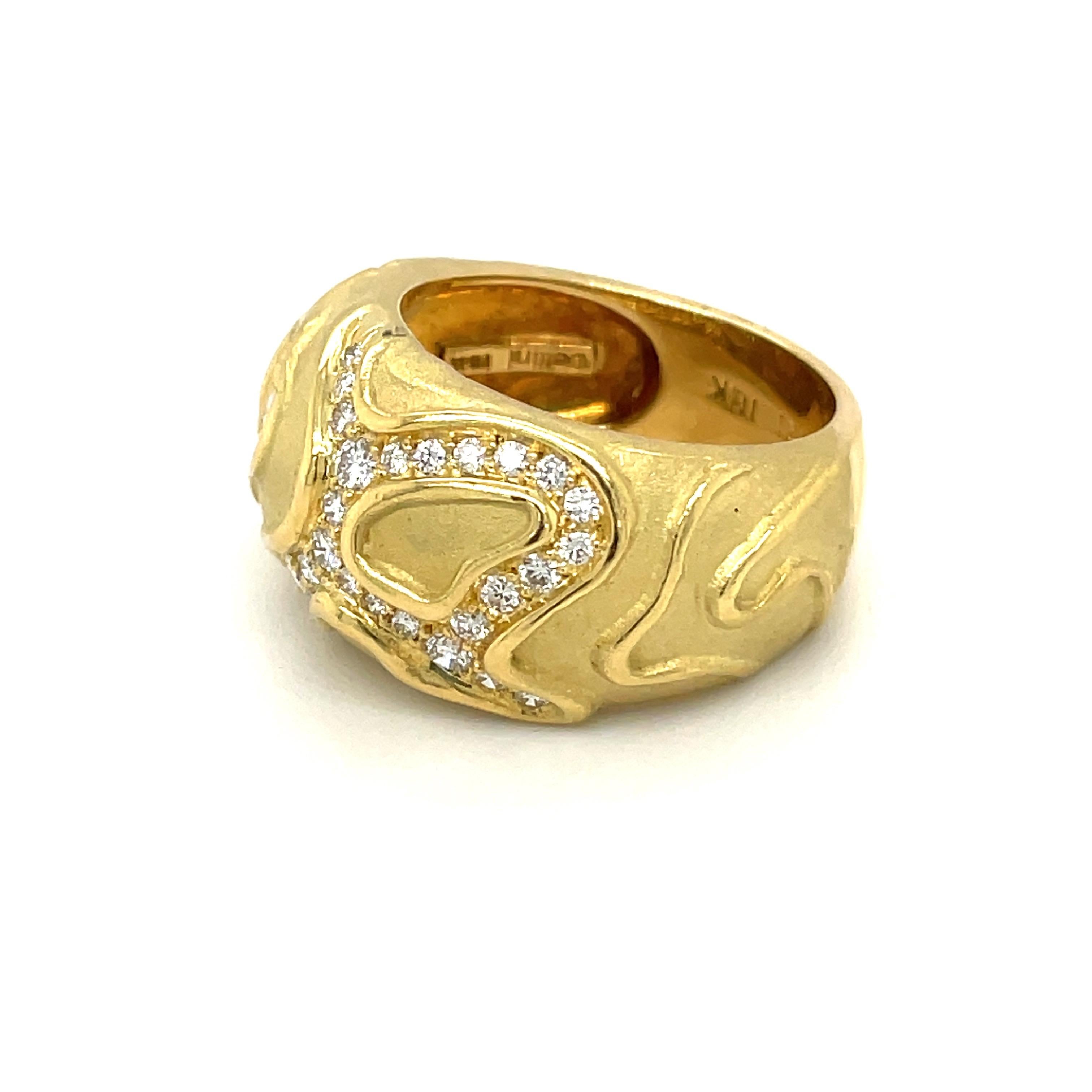 Contemporary Charles Turi 18kt Yellow Gold Diamond .45ct. Berlingot Ring For Sale