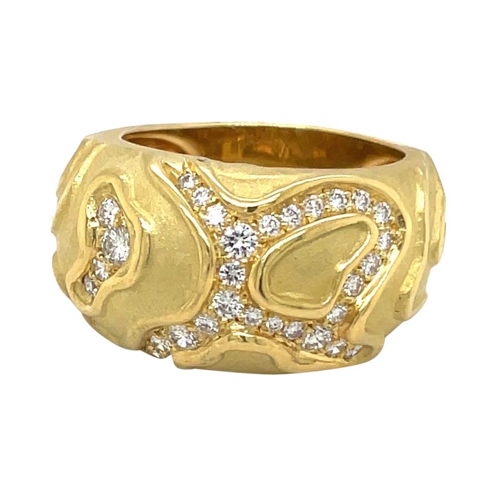 Charles Turi 18kt Yellow Gold Diamond .45ct. Berlingot Ring For Sale