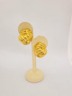 Charles Turi 18 Karat Yellow Gold Hi Polished Twist Earrings