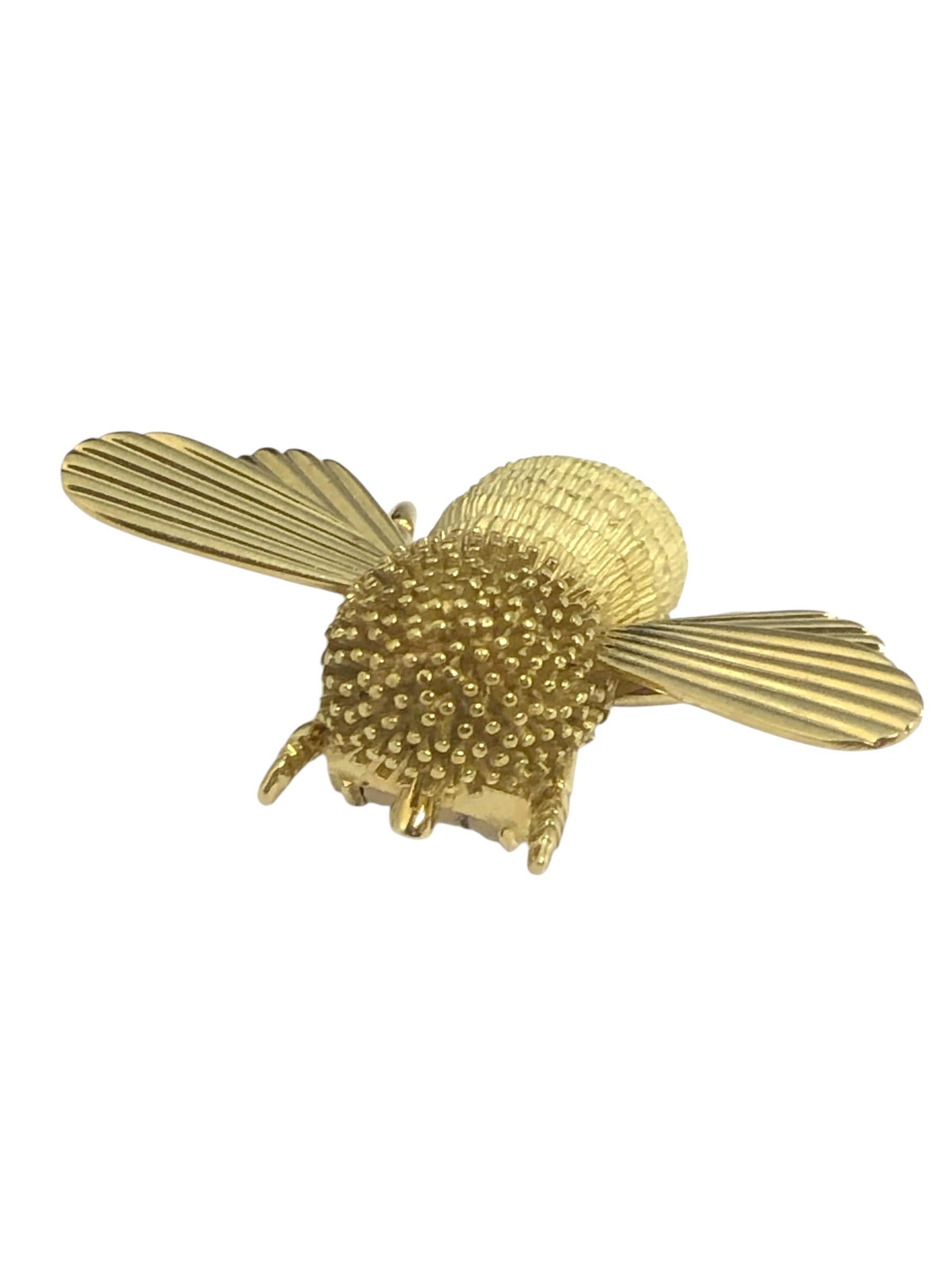 Charles Turi large Yellow Gold Bumble Bee clip Brooch 3