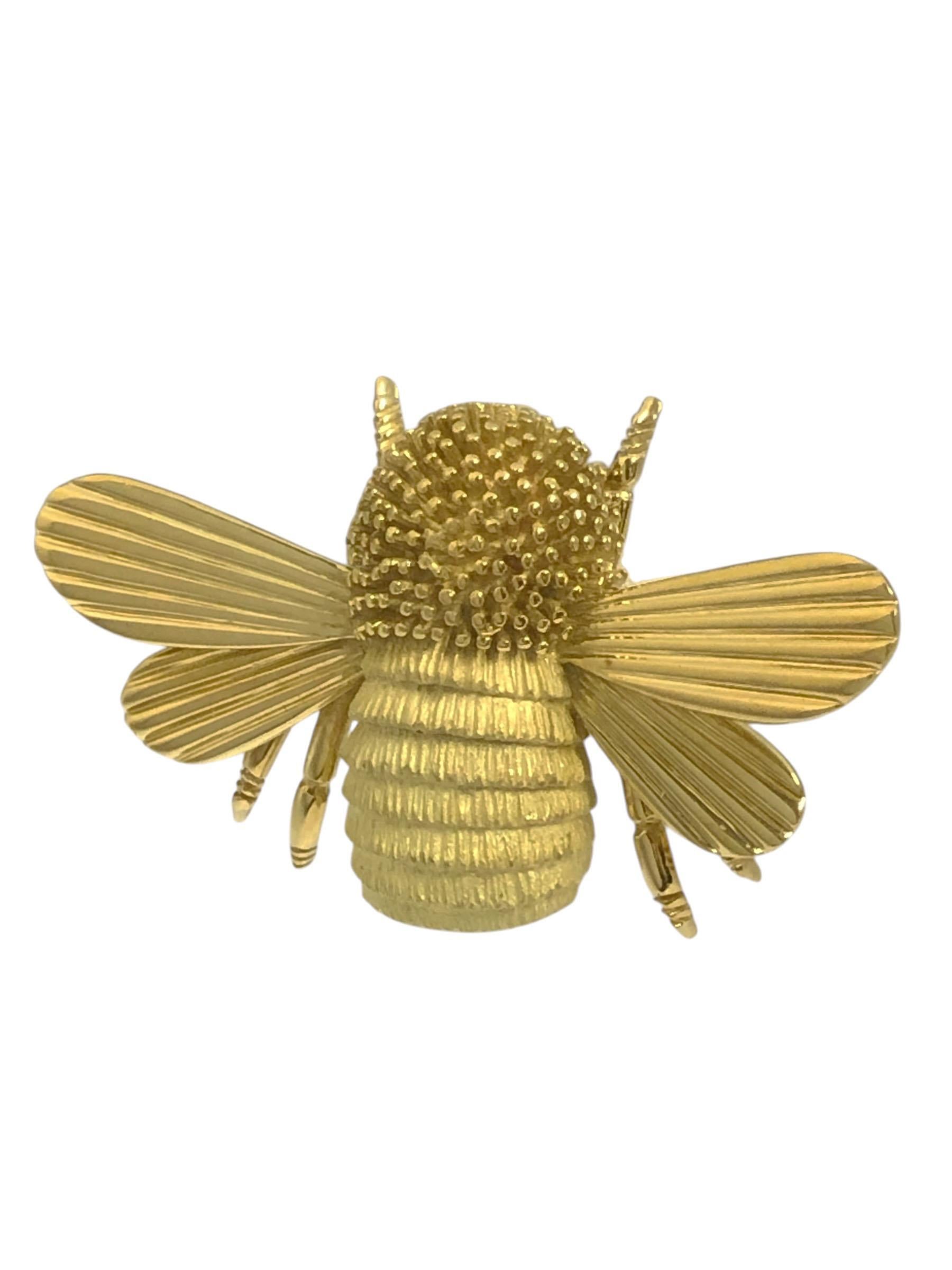 Charles Turi large Yellow Gold Bumble Bee clip Brooch 5